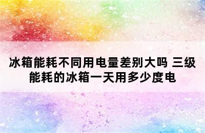 冰箱能耗不同用电量差别大吗 三级能耗的冰箱一天用多少度电